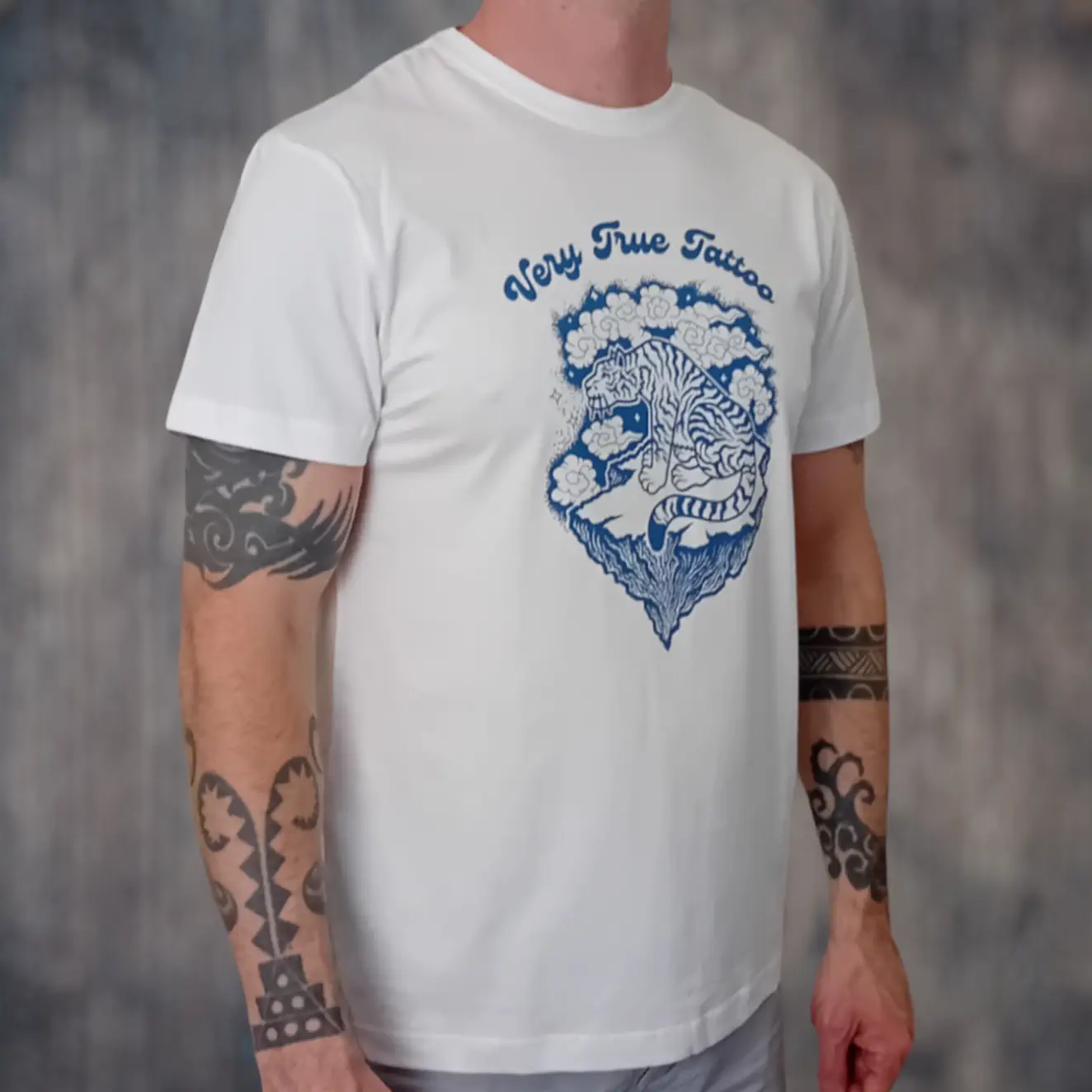 Flying Tiger tattoo t-shirt white