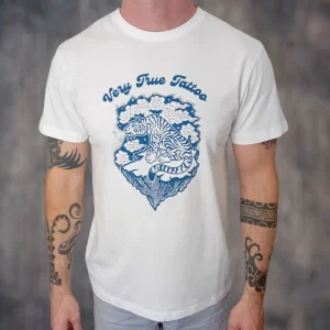 Flying Tiger tattoo t-shirt white