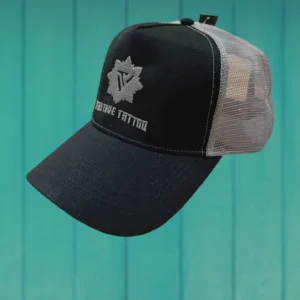 VTT logo Tattoo baseball hat trucker black-gray side1